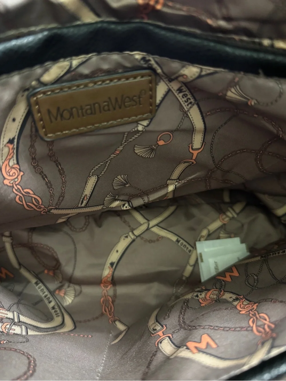 Montana West Black Tote Shoulder Bag Contrast Stitch Vegan Leather Zip Top - Picture 16 of 16